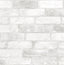 A-Street Prints Reclaimed Bricks White Rustic Wallpaper