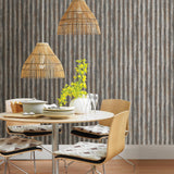 A-Street Prints Corrugated Metal Charcoal Industrial Texture Wallpaper