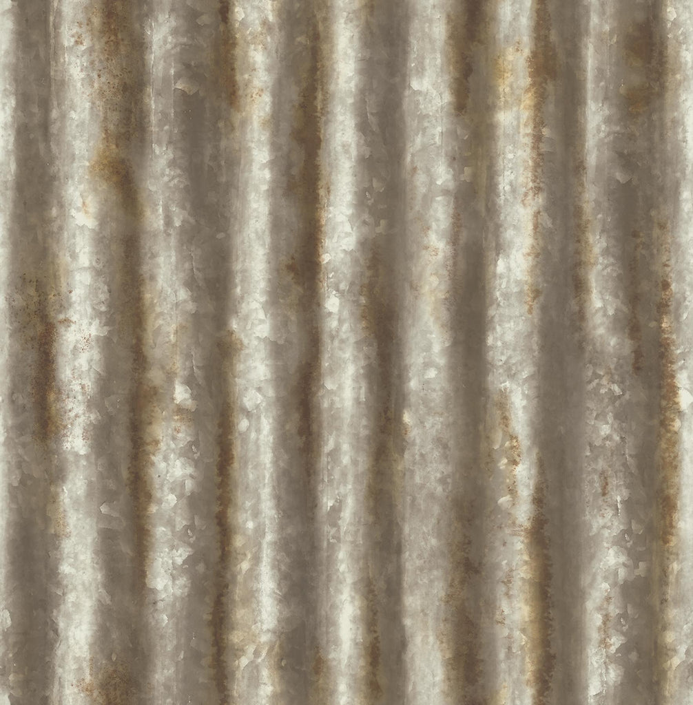 A-Street Prints Corrugated Metal Industrial Texture Rust Wallpaper