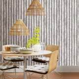 A-Street Prints Corrugated Metal Silver Industrial Texture Wallpaper