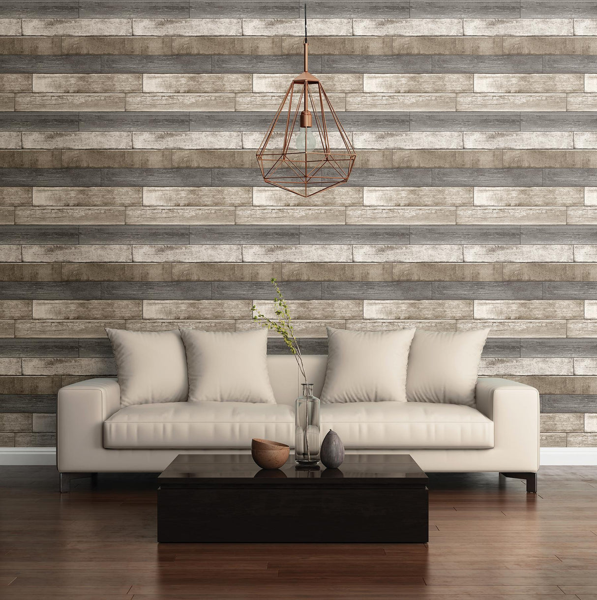 A-Street Prints Weathered Plank Grey Wood Texture Wallpaper