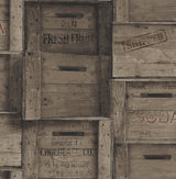 A-Street Prints Wood Crates Dark Wood Distressed Wood Wallpaper