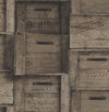 A-Street Prints Wood Crates Dark Wood Distressed Wood Wallpaper