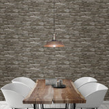 A-Street Prints Stacked Slate Green Industrial Wallpaper