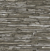 A-Street Prints Stacked Slate Industrial Green Wallpaper