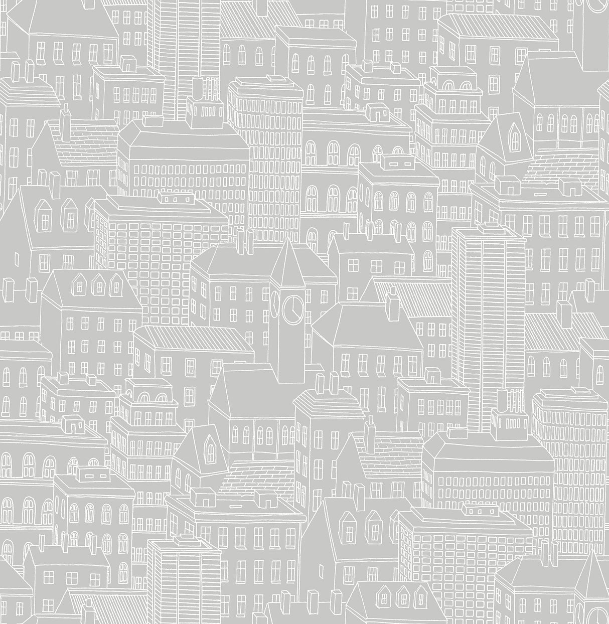 A-Street Prints Limelight Grey City Wallpaper