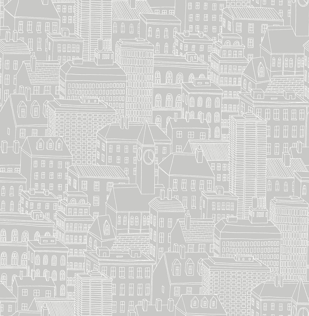 A-Street Prints Limelight City Grey Wallpaper