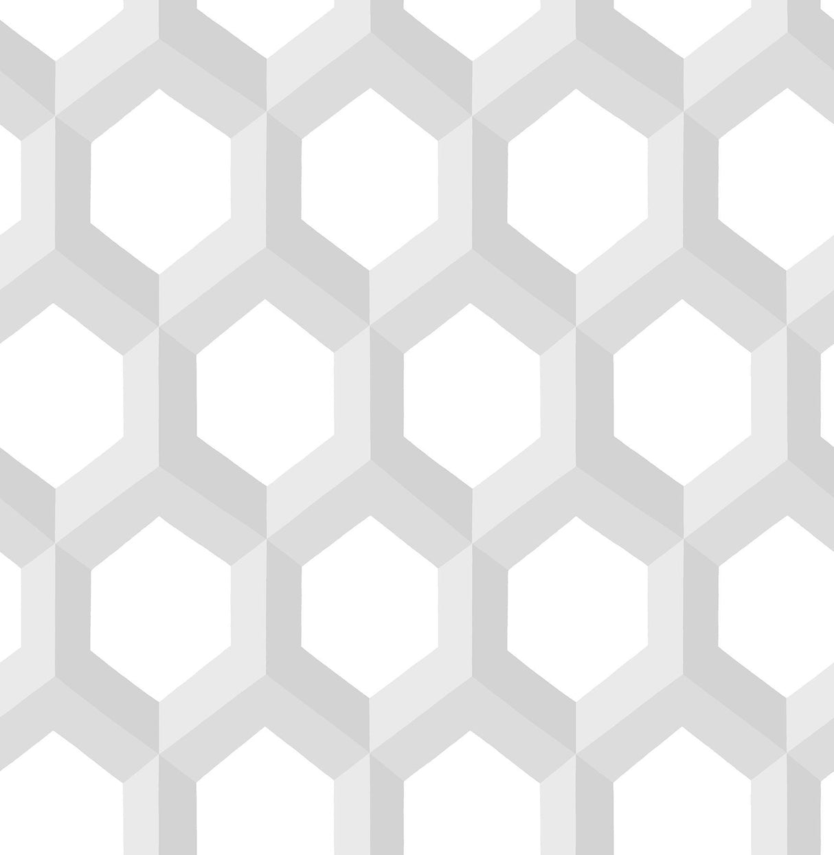 A-Street Prints Hex Grey Geometric Wallpaper