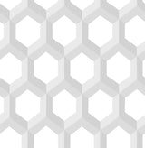 A-Street Prints Hex Grey Geometric Wallpaper
