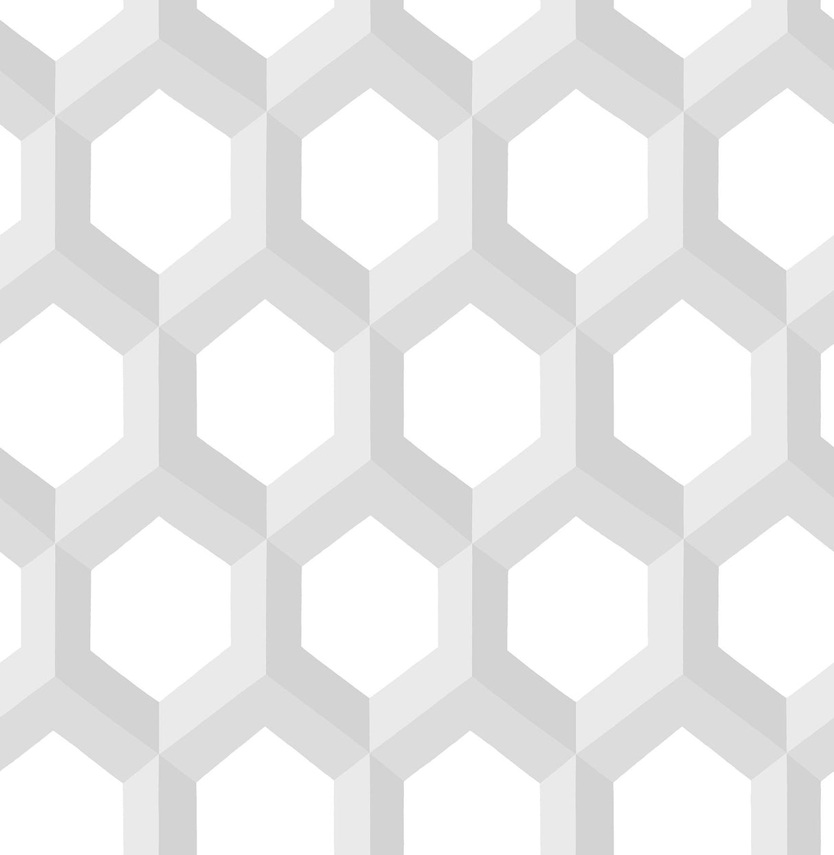 A-Street Prints Hex Geometric Grey Wallpaper