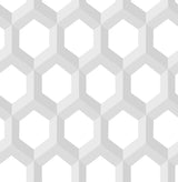 A-Street Prints Hex Geometric Grey Wallpaper