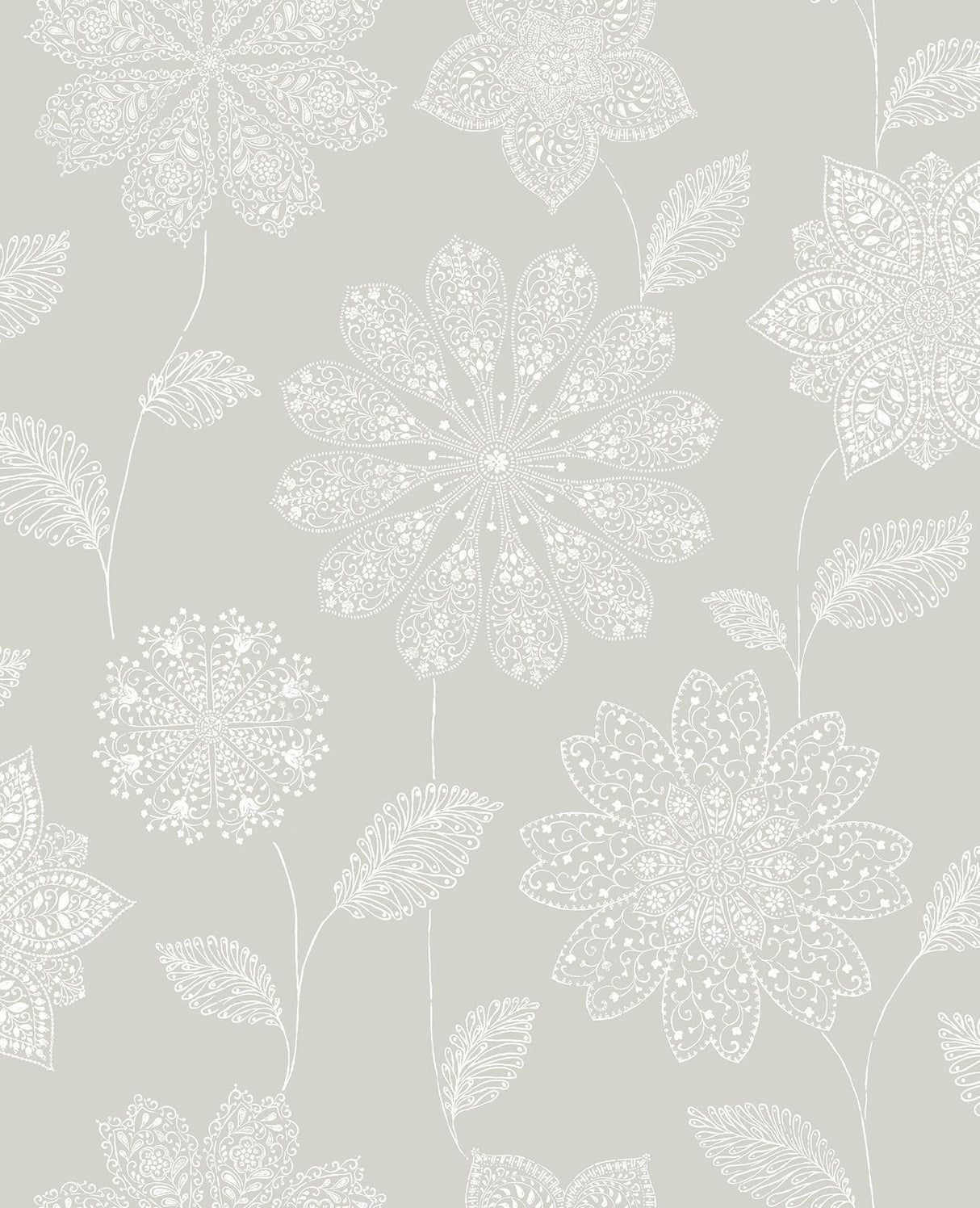 A-Street Prints Panache Taupe Floral Wallpaper