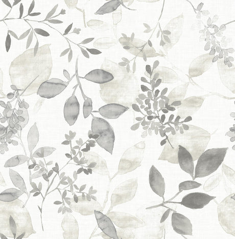 A-Street Prints Gossamer Grey Botanical Wallpaper
