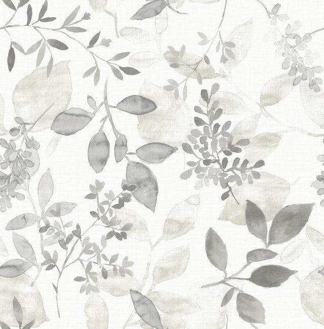 A-Street Prints Gossamer Grey Botanical Wallpaper