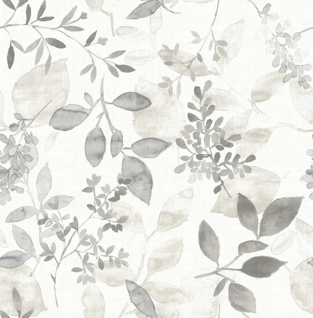 A-Street Prints Gossamer Botanical Grey Wallpaper