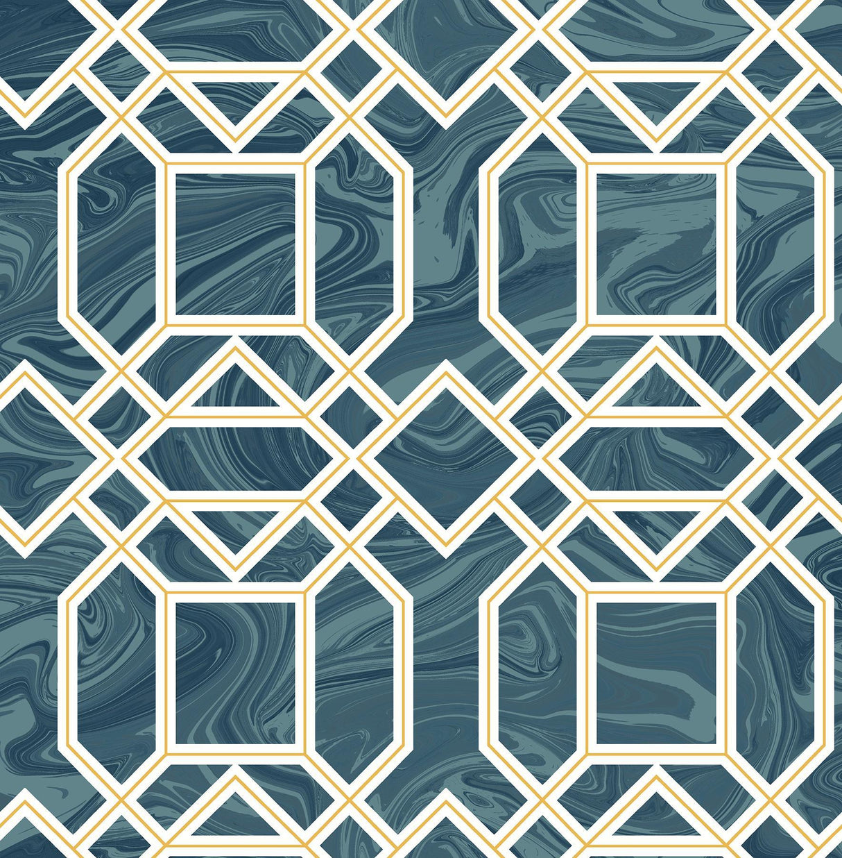 A-Street Prints Daphne Blue Trellis Wallpaper