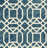 A-Street Prints Daphne Blue Trellis Wallpaper
