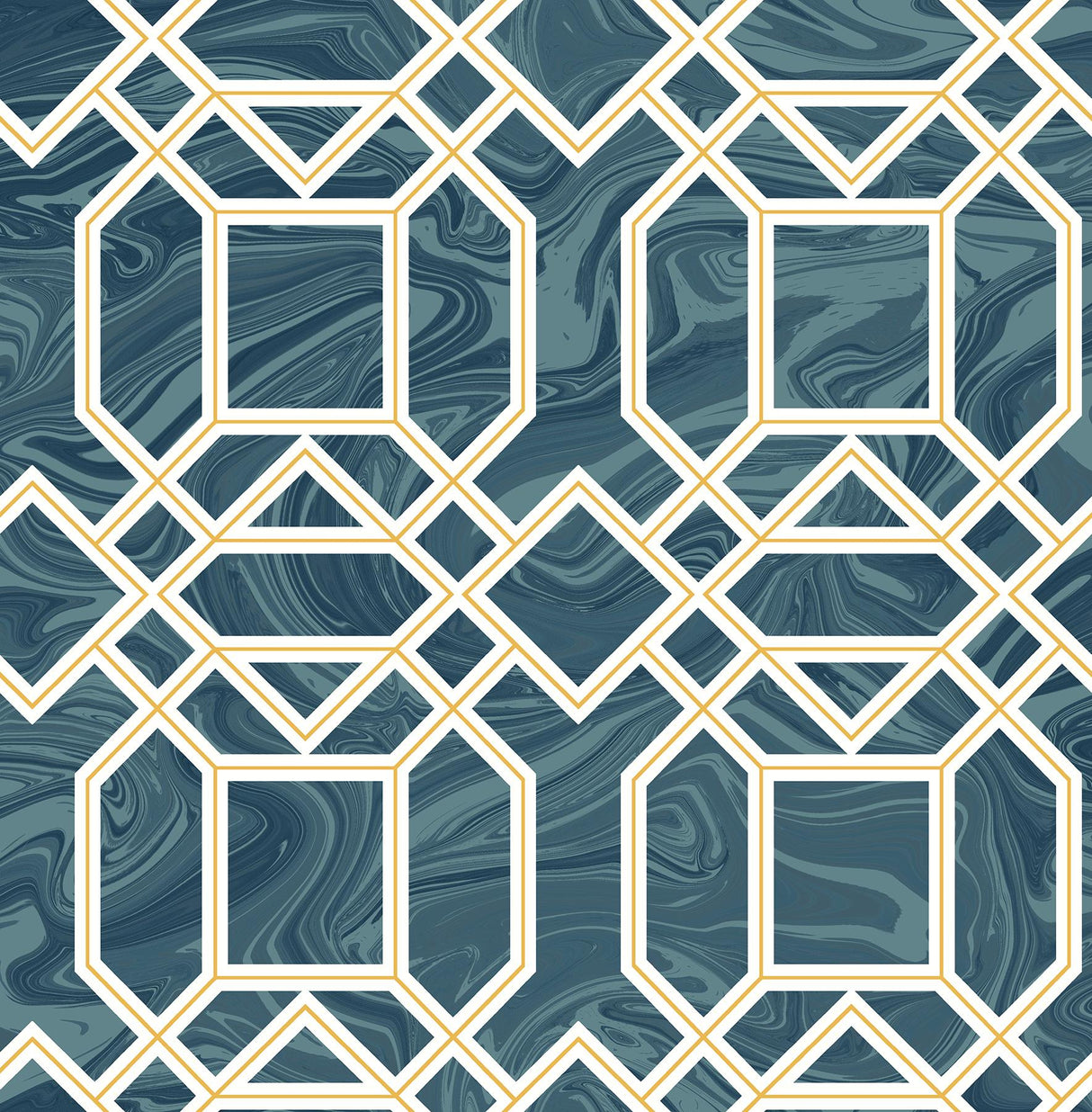 A-Street Prints Daphne Trellis Blue Wallpaper
