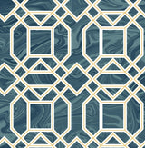A-Street Prints Daphne Trellis Blue Wallpaper