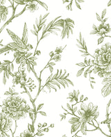 A-Street Prints Jessamine Green Floral Trail Wallpaper