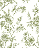 A-Street Prints Jessamine Floral Trail Green Wallpaper