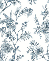 A-Street Prints Jessamine Blue Floral Trail Wallpaper