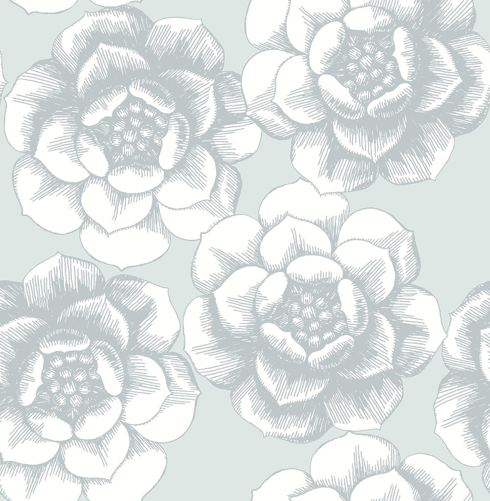 A-Street Prints Fanciful Floral Silver Wallpaper