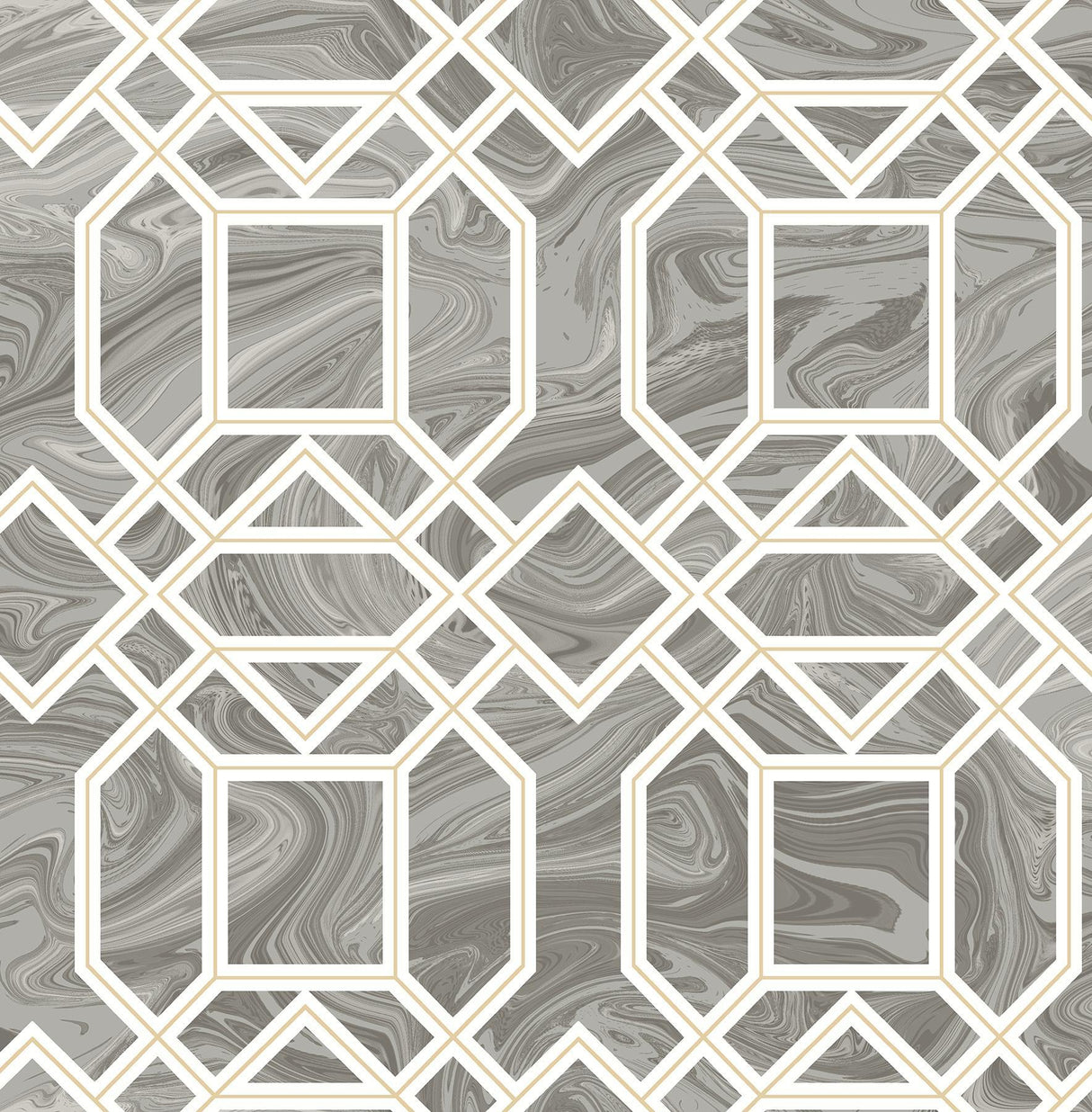A-Street Prints Daphne Grey Trellis Wallpaper