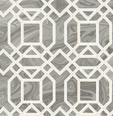 A-Street Prints Daphne Grey Trellis Wallpaper