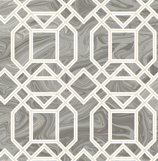 A-Street Prints Daphne Grey Trellis Wallpaper