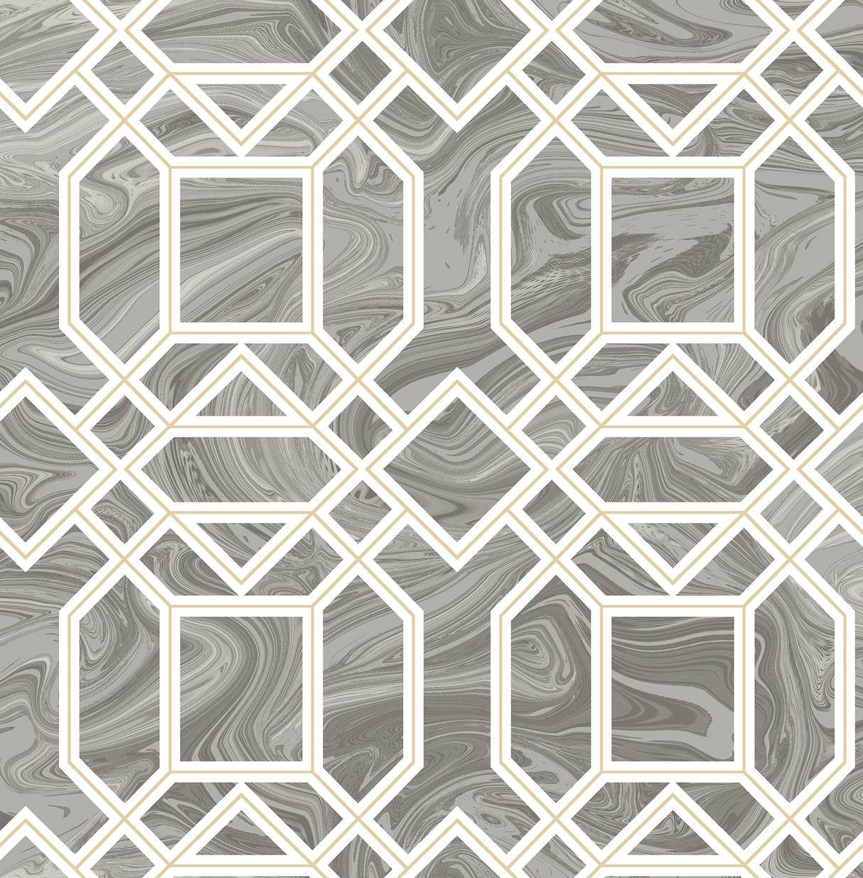 A-Street Prints Daphne Trellis Grey Wallpaper