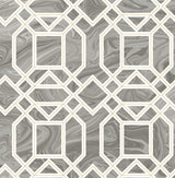 A-Street Prints Daphne Trellis Grey Wallpaper