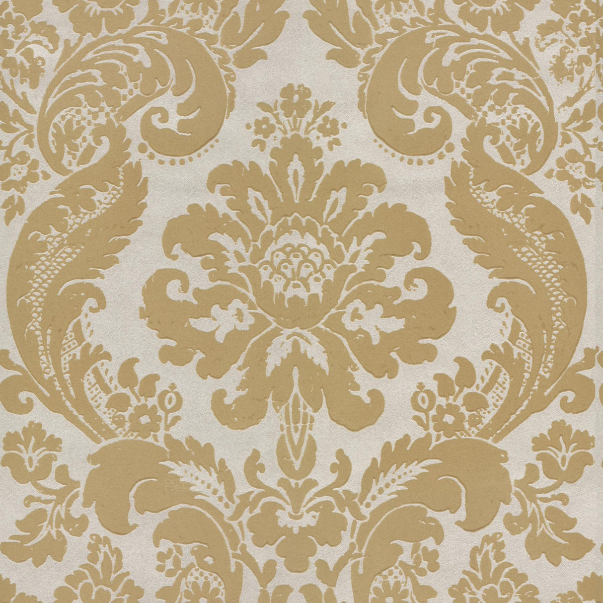 A-Street Prints Shadow Flocked Damask Khaki Wallpaper