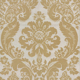 A-Street Prints Shadow Flocked Damask Khaki Wallpaper