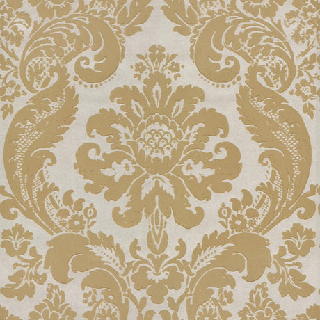 A-Street Prints Shadow Flocked Damask Khaki Wallpaper