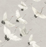 A-Street Prints Windsong Crane Grey Wallpaper