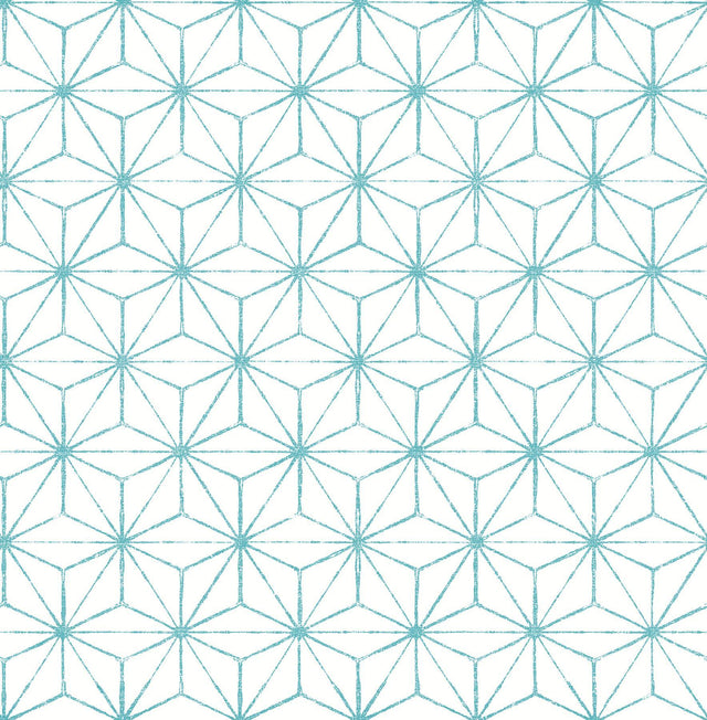 A-Street Prints Orion Turquoise Geometric Wallpaper