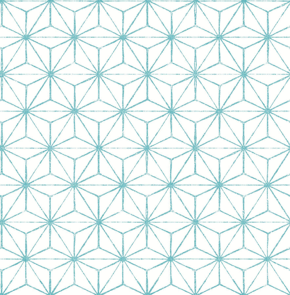 A-Street Prints Orion Turquoise Geometric Wallpaper