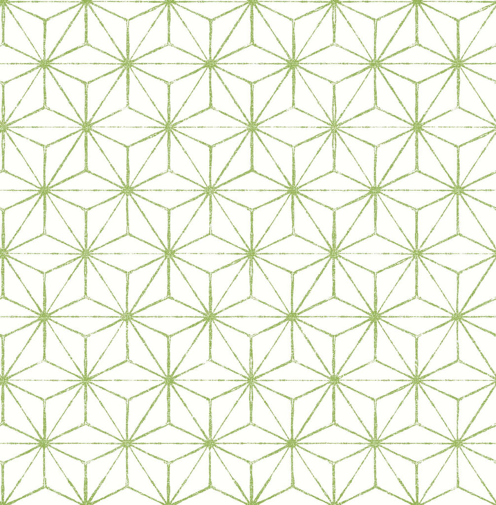 A-Street Prints Orion Green Geometric Wallpaper