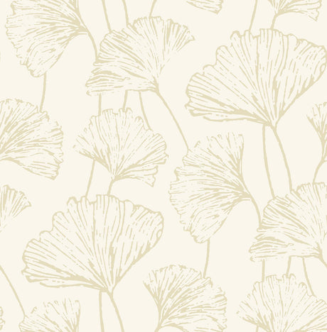 A-Street Prints Reverie Gold Ginkgo Wallpaper