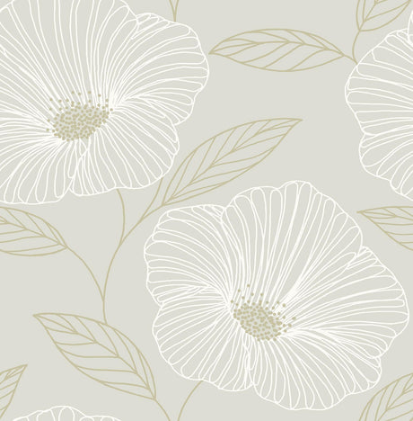 A-Street Prints Mythic Dove Floral Wallpaper