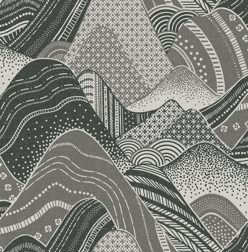 A-Street Prints Meru Dark Grey Mountain Wallpaper