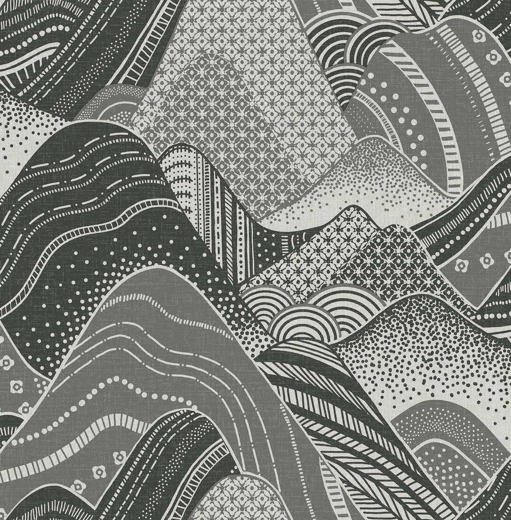 A-Street Prints Meru Mountain Dark Grey Wallpaper