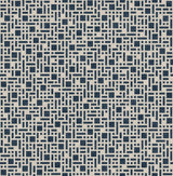 A-Street Prints Bento Indigo Geometric Wallpaper