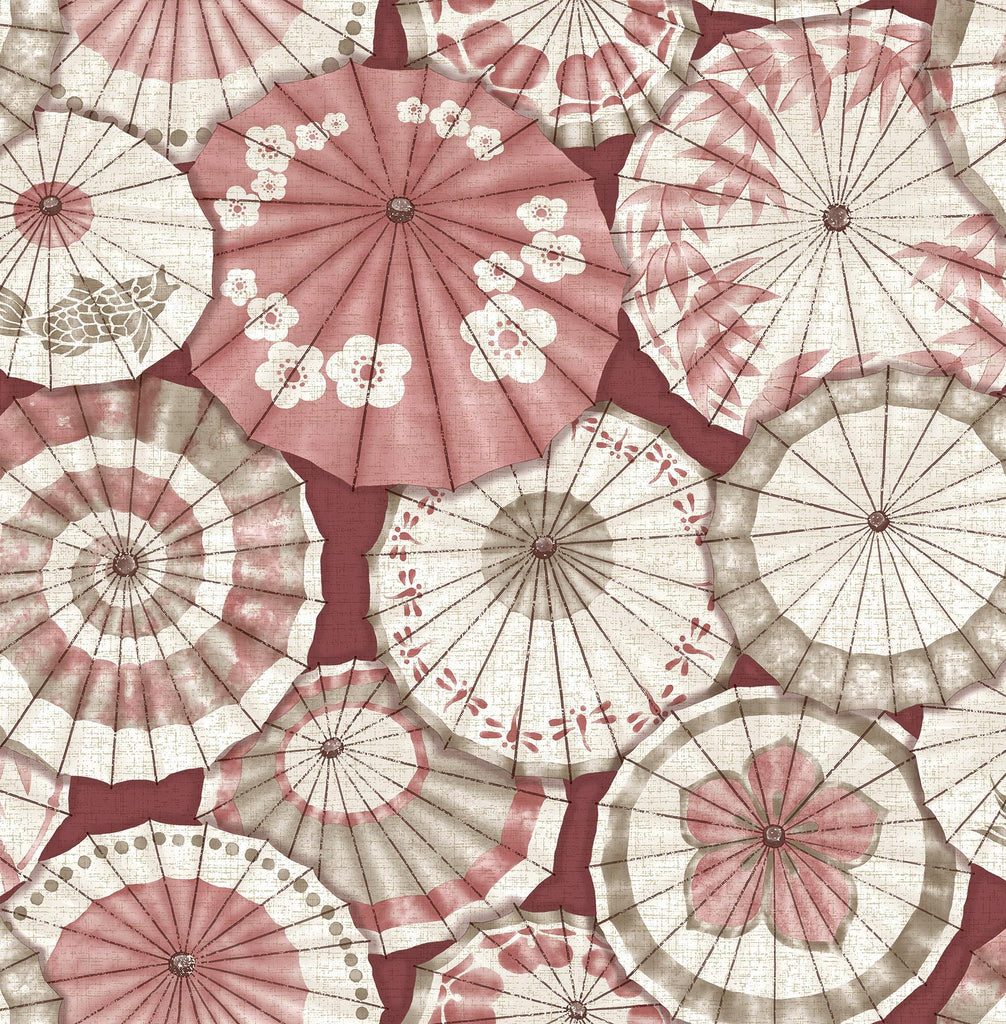 A-Street Prints Mikado Red Parasol Wallpaper