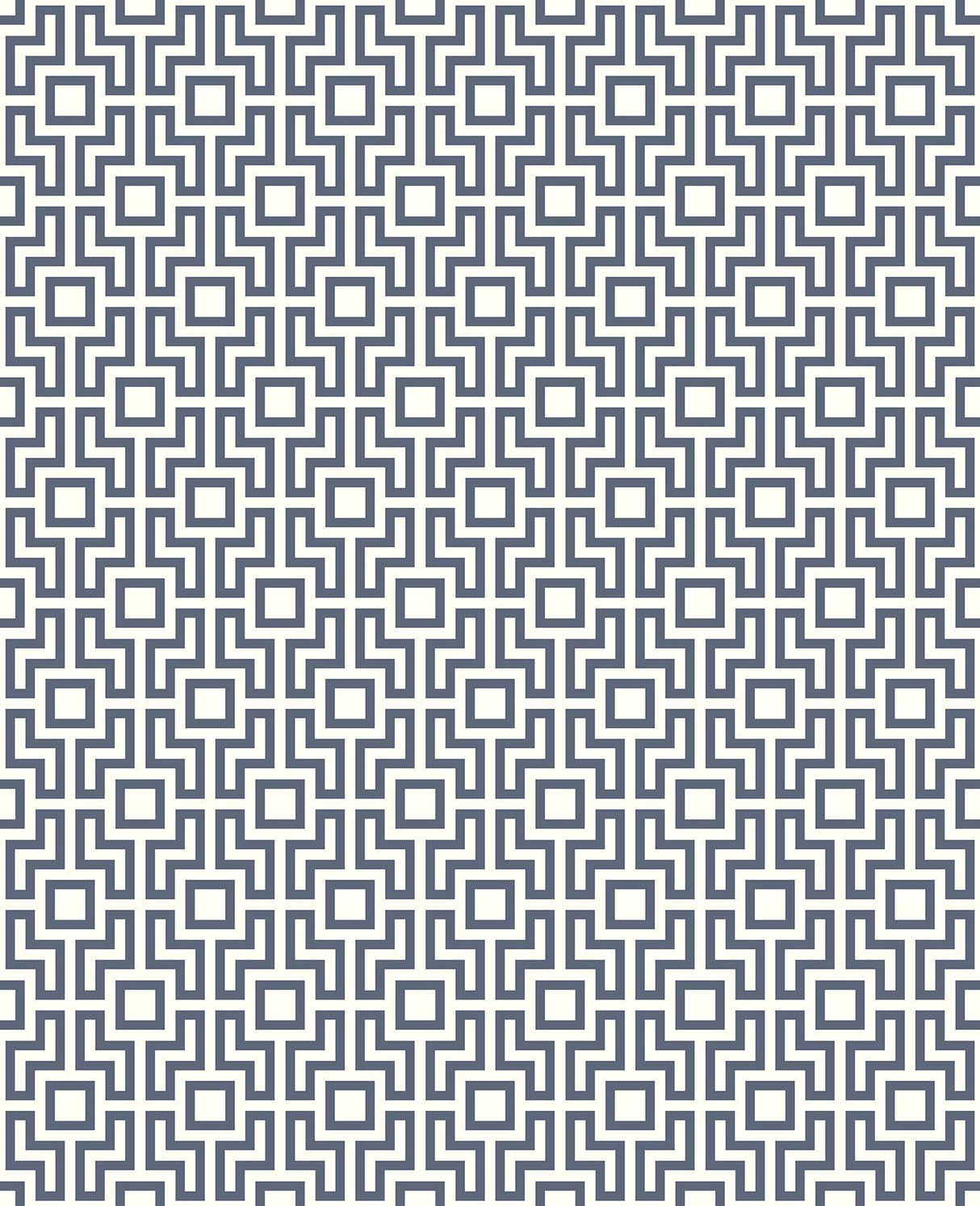 A-Street Prints Boxwood Blue Geometric Wallpaper