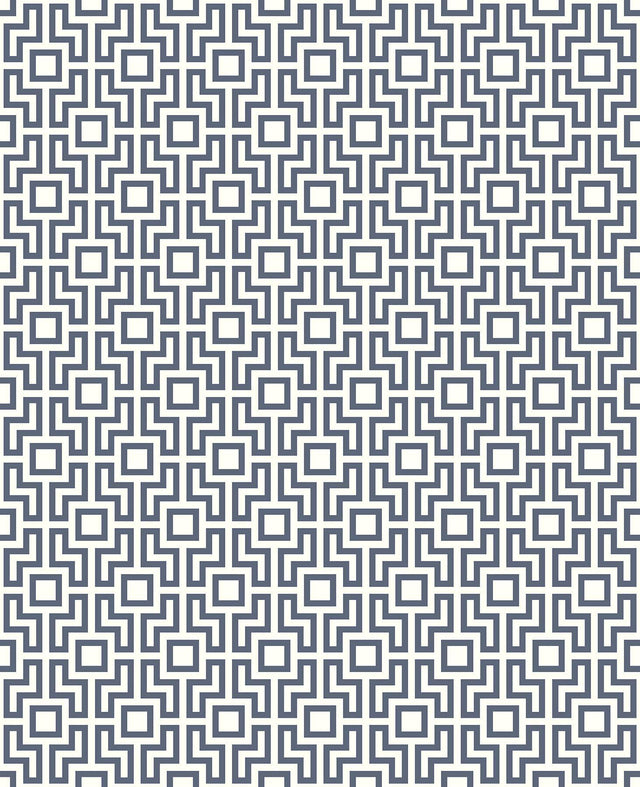 A-Street Prints Boxwood Blue Geometric Wallpaper