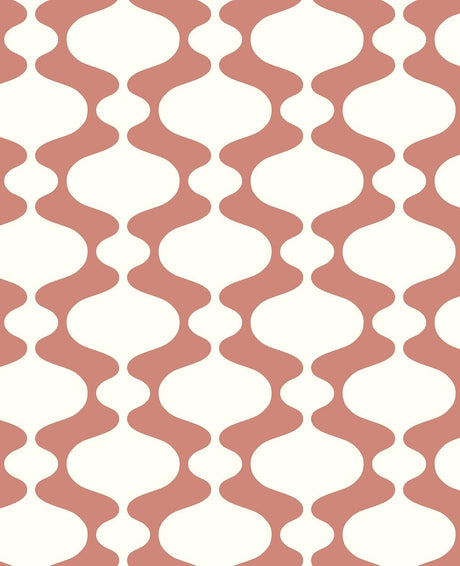 A-Street Prints Ashbury Coral Retro Wallpaper