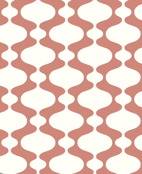 A-Street Prints Ashbury Retro Coral Wallpaper