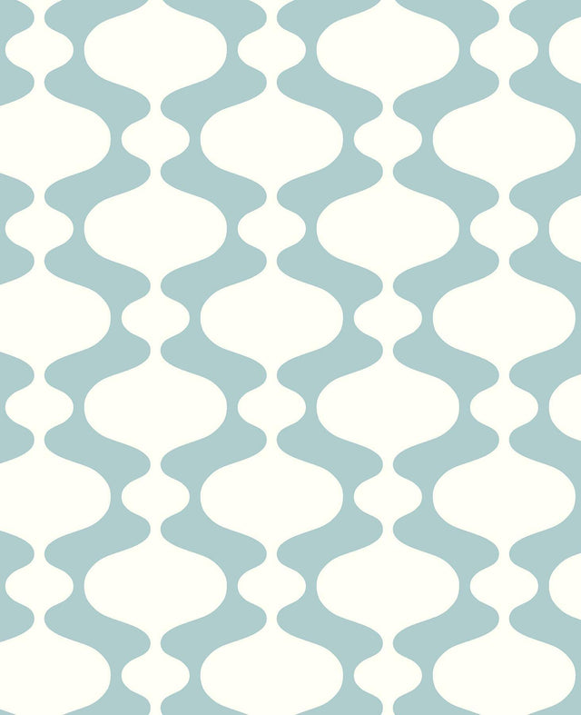 A-Street Prints Ashbury Turquoise Retro Wallpaper